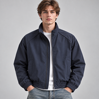 Blouson Bomber Unisexe Coupe-Vent Multi-Poches Col Montant Ample Grande Taille Style Vêtement de Travail 100% Polyester Uni
