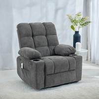 Chaise inclinable en tissu électrique moderne avec fonctions de massage pivotantes à bascule et extensibles pour meubles de salon