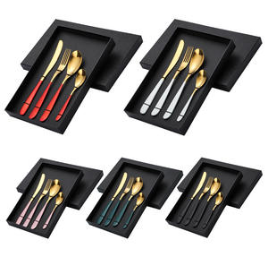 Ensemble de cuillères et fourchettes en argent, accessoires de luxe, pour mariage, en acier inoxydable - Product Image 3