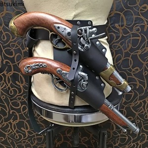 Ceinture à pistolet Renaissance Pirate, étui à flintlock, support de crosse de fusil, accessoire de costume médiéval pour chevalier, musonnier, capitaine, Steampunk, LARP - Product Image 1