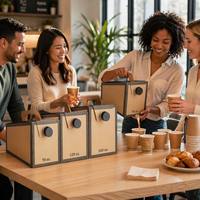 Boîte à café isotherme personnalisée avec logo, 96 oz, en bag-in-box, avec doublure en aluminium, distributeur de boissons en carton ondulé E-Flute pour la restauration