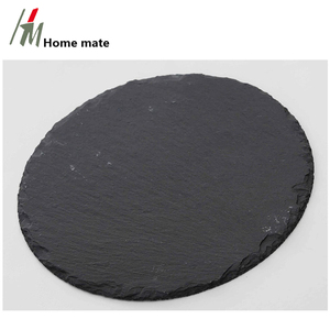 Plateau de service assiette fromage, rond en ardoise noire, plateau de service pour la vaisselle D33cm 1 pièce - Product Image 2