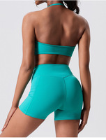 Leggings de fitness respirants personnalisés, haut uni, collants XL, vêtements de sport légers, ensemble de soutien-gorge de yoga, shorts, ensemble de 4 pièces pour femmes