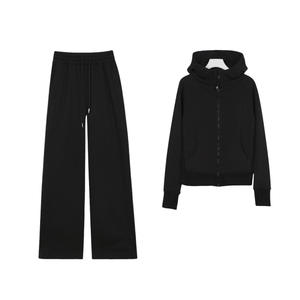 Ensemble de yoga d'hiver pour femmes, vêtements de fitness décontractés, <span class=keywords><strong>sweat</strong></span> à <span class=keywords><strong>capuche</strong></span> à fermeture éclair complète, <span class=keywords><strong>sweat</strong></span>-shirt de course, pantalon de jogging taille haute et doux pour femmes - Product Image 2