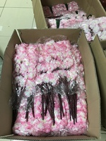 Bunga Buatan 55cm Putih Pink Biru Cabang Bunga Sakura Buatan untuk Dekorasi Rumah Pernikahan
