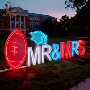 Letras y Números de Neón RGB de Metal Gigantes de 3 y 4 Pies con Diseño Gratuito para Decoración de Bodas, Graduaciones, Celebraciones y Alquiler para Fiestas - Product Image 1