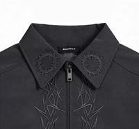 Vestes coupe-vent pour hommes à col montant et capuche, motif lettres imprimées, coupe ample, avec logo frontal, design personnalisé, style streetwear