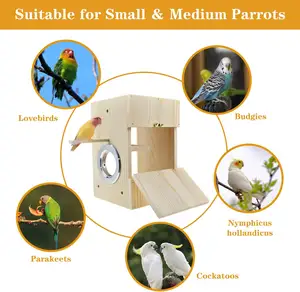 Ящик для размножения попугаев, деревянная акриловая прозрачная коробка для размножения птиц