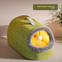 Lit-caverne pour chat chaud d'hiver avec enclos chauffé et couverture électrique pour chats