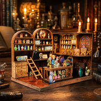 Rumah Boneka Kayu DIY Magic Potions - Kit Rumah Boneka Miniatur dengan Botol Ramuan Ajaib dan Miniatur