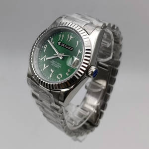 SEILOCE New Stainless Steel Arabic Index Green Luminous <b>Watch</b> with NH35 Movement - Product Image 4
