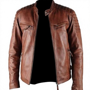 Chaqueta de Cuero y Lona Verde 100% Genuina, Resistente al Agua y al Viento, de Larga Duración, Nueva, con el Mejor Descuento de BS International - Product Image 2