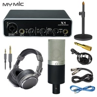 Équipement de microphone de studio professionnel MX3 avec carte son USB, moniteur, casque, micro à condensateur pour chant et enregistrement vocal