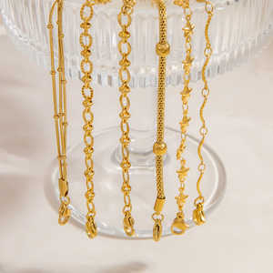 Pulsera de Acero Inoxidable con Cadena de Serpiente y Estrella, Chapada en Oro de 18K, Joyería Minimalista Unisex, Regalo, Origen Yiwu - Product Image 1