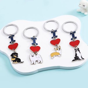 Personalizado esmalte lindo Animal perro cachorro Bulldog francés Frenchie llaveros Metal llaveros colgante personalizado Frenchie llavero - Product Image 5
