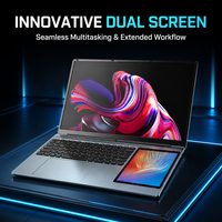 Nouveau bureau ordinateur portable professionnel 15.6 pouces 7 pouces Double moniteur Intel N95 12th Gen RGB clavier rétro-éclairé double écran 256GB SSD IPS