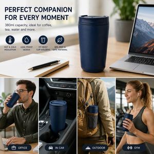 Custom Logo 304 Stainless Steel 380Ml Vacuum Reusable Cup Insulated Coffee Travel Mug Leak Proof Tumbler - Product Image 6