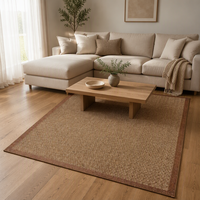 Tapis d'intérieur lavable en faux sisal à poils ras, antidérapant, texture naturelle, pour salon, chambre et décoration intérieure