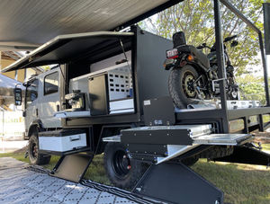 Camión BANDEJAS Camper Caja de herramientas de aluminio Cuerpo de toldo montado en chasis con cajas para perros - Product Image 3