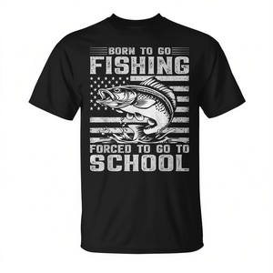 Camiseta para amantes de la pesca para niños en edad escolar, nacido para pescar - Product Image 2