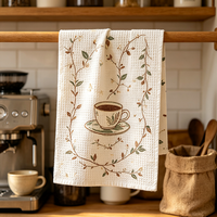 Serviette de table en microfibre ultra-fine à motif ananas avec bords surjetés élégants, chiffon de nettoyage anti-peluchage pour services de vaisselle en porcelaine fine