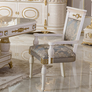 Bộ bàn ăn vẽ tay màu trắng và vàng, thiết kế cao cấp, nội thất phòng ăn phong cách châu Âu sang trọng - Product Image 6