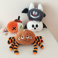 Porte-clés en peluche d'Halloween, mignon, araignée, citrouille, fantôme, chauve-souris, animal en peluche, breloque de sac, pendentif en peluche douce, porte-clés, vente en gros, cadeau de fête