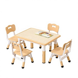 Ensemble de table et chaises pour enfants SINKIPA, en plastique coloré, meubles pour enfants, meubles préscolaires, table et chaise pour enfants, faciles à nettoyer - Product Image 1