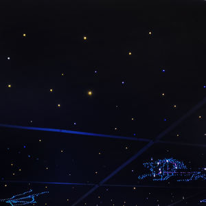 完成した星空効果音響モジュラータイル光ファイバースター天井パネルキットポリエステルファイバーボードパネルライトシステム - Product Image 6