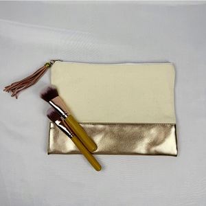 Oem Quality <b>Blush</b> for Large Portable Eco-Friendly Natural Cotton Canvas Makeup Pouch Cosmetic <b>Bag</b> with Zipper - Product Image 5
