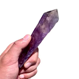 Awesome natural crystal crafts pretty dark amethyst wands gemstone for decoration