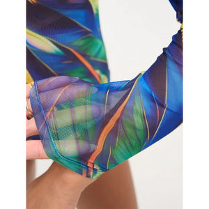 Maillot de bain à manches longues avec impression personnalisée maillot de bain une pièce zippé pour femmes maillots de bain de créateurs vêtements de plage écologiques - Product Image 5