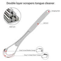Offre Spéciale en ligne personnalisé 100% 304 nettoyeurs de langue en acier inoxydable ensemble de grattoir à langue en métal