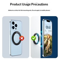 Anneau magnétique puissant en alliage de zinc compatible, le plus vendu, pour utilisation au lit ; support magnétique adhésif sans trace pour téléphone, fixation murale
