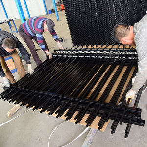 Black <strong>Wrought</strong> <strong>Iron</strong> Fence Easy-to-Assemble Decorative Picket Panels Galvanized Steel Mesh Home Farm Security Pool Fencing Low - Product Image 2