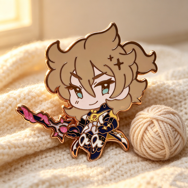 Trendy Game Merch Chibi Blonde Boy Design Custom Hard Enamel Pin for Anime Game Fans Enamel Pin