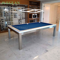 Table de billard convertible de qualité tournoi en acier inoxydable de 8 pieds avec conversion en table à manger pour un usage domestique