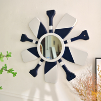 Miroir mural rustique en MDF fait main, écologique, avec cadre en forme d'aviron, épaisseur 3,5 cm, vente en gros INNOVA, fabricant