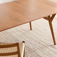 Table de salle à manger rectangulaire extensible en bois massif de chêne noyer 60 "-92" Mid Century Modern 6 8 10 Seater