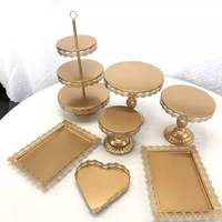 Présentoir à gâteaux créatif en métal pour mariage, banquet, restaurant, plusieurs designs, support à gâteaux multicouche en fer forgé avec dentelle