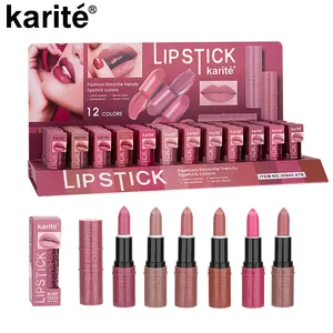 Kiss Beauty 12 Color Long Lasting Lipstick 2024 New Fashion Trendy Waterproof Matte Liquid Velvet Touch Pravite Label 35945-47A