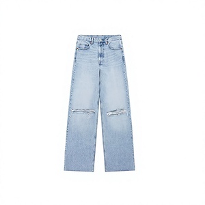 Jeans de mezclilla anchos de cintura alta para mujer al por mayor, estilo vintage, largos, a la moda, producción OEM - Product Image 1