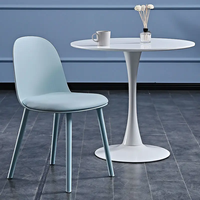 Vente en gros Ensembles de table tulipe blanche brillante ronde en MDF Table basse Table tulipe