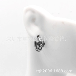 yunnique <b>Wings</b> Shape Titanium Steel Hoop <b>Earrings</b> With Diamond Prong Setting Daily Wear Jewelry - Product Image 4