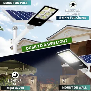 Lâmpada solar de rua de alta potência para uso externo, lâmpada solar de poupança de energia, 100w, 200w, 300w, 500w, 800w, 1000w, venda imperdível