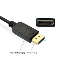 Kabel Adaptor DP ke VGA Stok Pabrik, Ukuran Besar, dengan Selubung PVC dan Konduktor Tembaga Berlapis Timah untuk Kartu Grafis PC HD 1080p