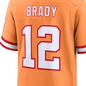 جاهزة للشحن تامبا باي توم برادي البرتقالي الإرتداد أفضل جودة مخيط جيرسي كرة القدم الأمريكية - Product Image 1