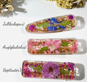 Echte Geburtsblumen-Haarspange aus Harz, Florale Fairycore-Haarnadel, Handgefertigte Trockenblumen-Haarklammern, Natürliche Harz-Haarspange, Geschenk für Sie - Product Image 4