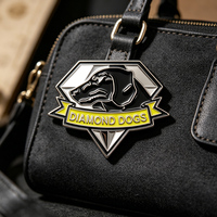 Broche de revers en émail dur diamanté, motif animal personnalisé, logo personnalisé, fabrication en métal, vente en gros