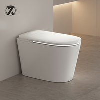 903 Toilette intelligente à siège chauffant, à poser au sol, avec chasse d'eau par siphon, cuvette ronde incluse, 4,5 L